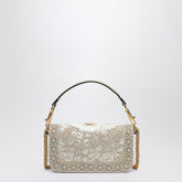 Valentino Garavani Small Locò Moiré Floral Bag White