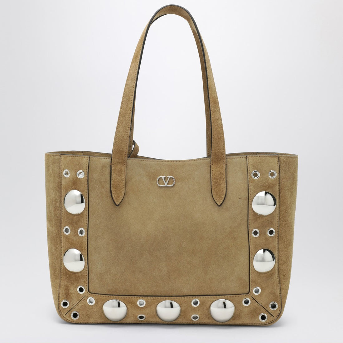 Valentino Medium Nellcôte Suede Tote Beige
