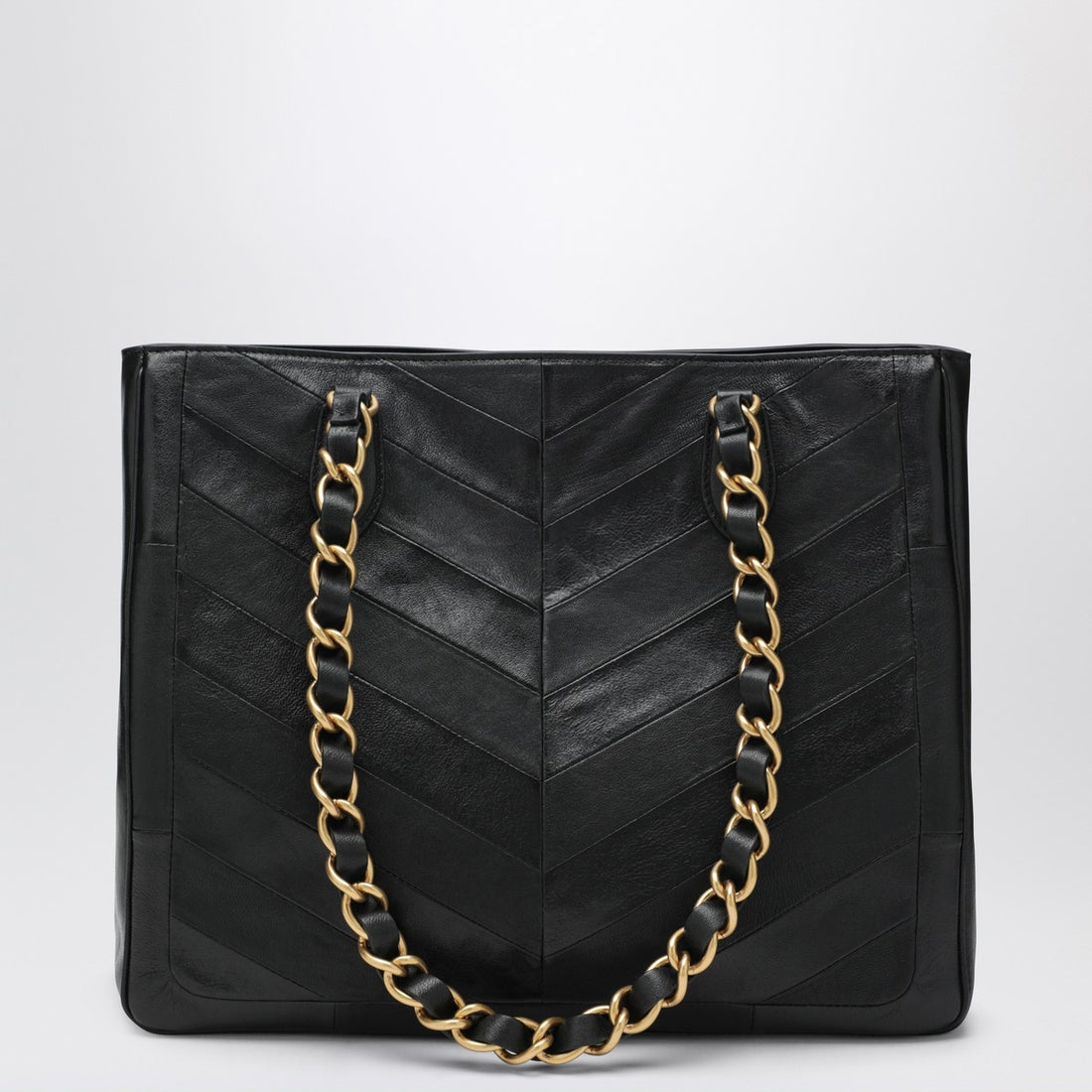 Valentino Garavani Laseine Leather Shopping Bag Black