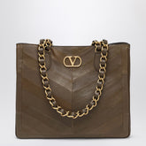 Valentino Garavani Laseine Nappa Leather Shopper Green