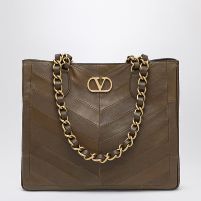 Valentino Garavani Laseine Nappa Leather Shopper Green