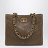 Valentino Garavani Laseine Nappa Leather Shopper Green