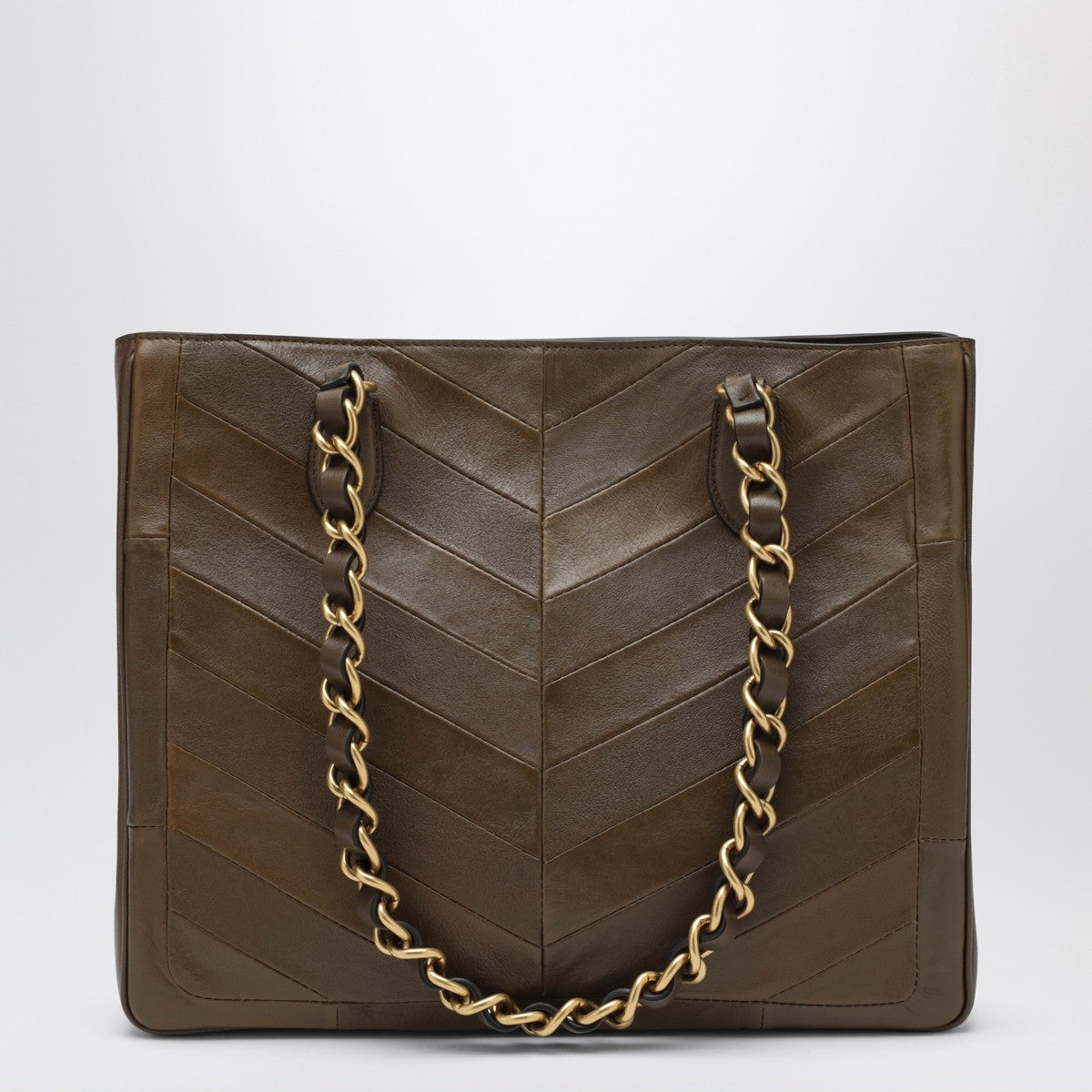 Valentino Garavani Laseine Nappa Leather Shopper Green