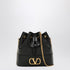 Valentino Garavani Vlogo Leather Bucket Bag Black
