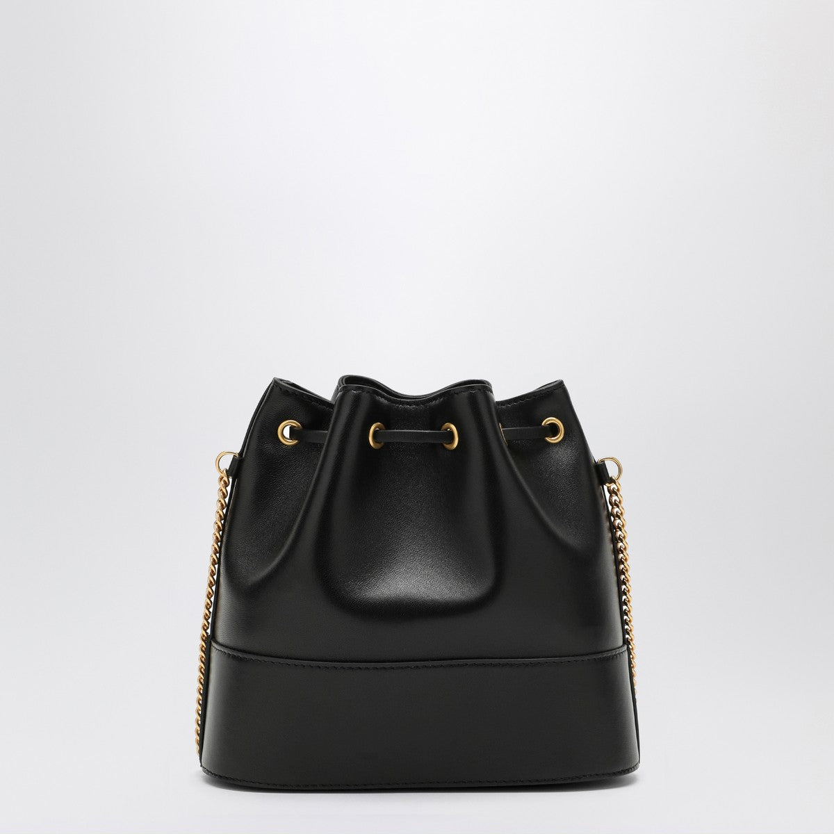 Valentino Garavani Vlogo Leather Bucket Bag Black