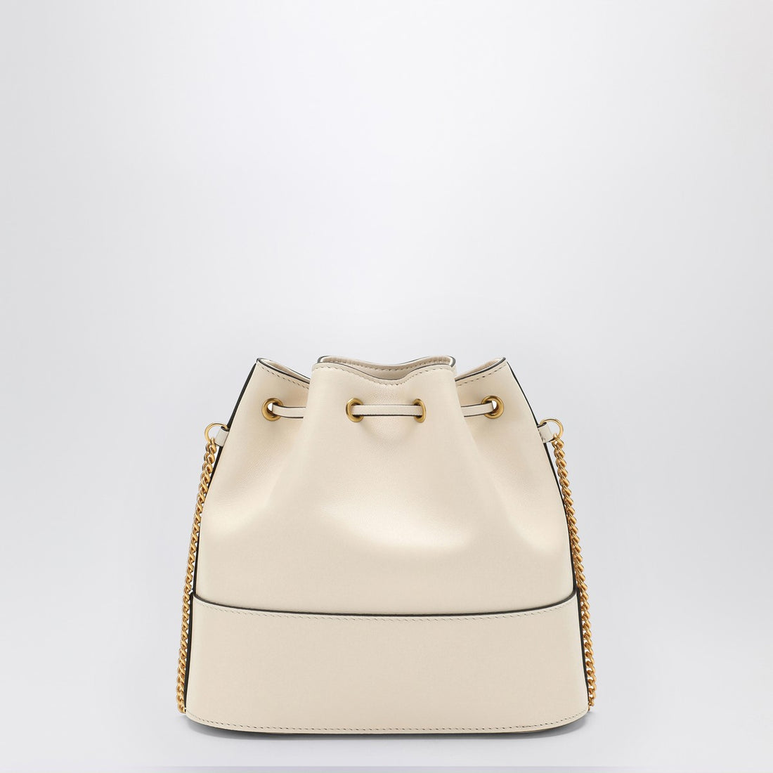 Valentino Garavani Vlogo Leather Bucket Bag White