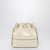 Valentino Garavani Vlogo Leather Bucket Bag White