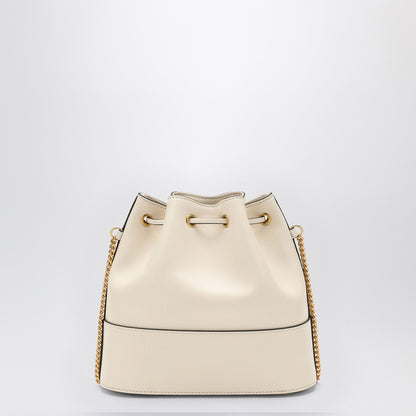 Valentino Garavani Vlogo Leather Bucket Bag White