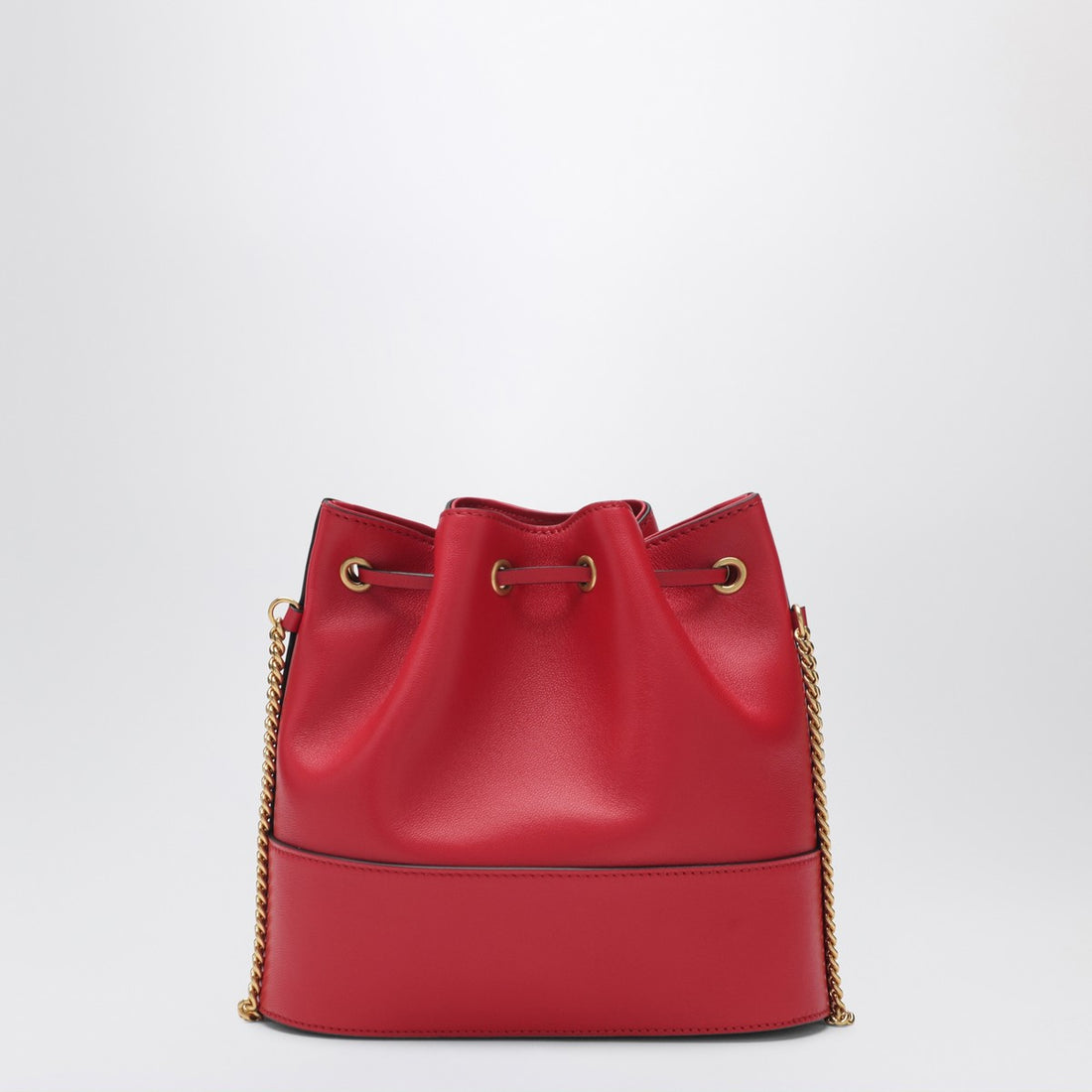 Valentino Garavani VLogo Leather Bucket Bag Red