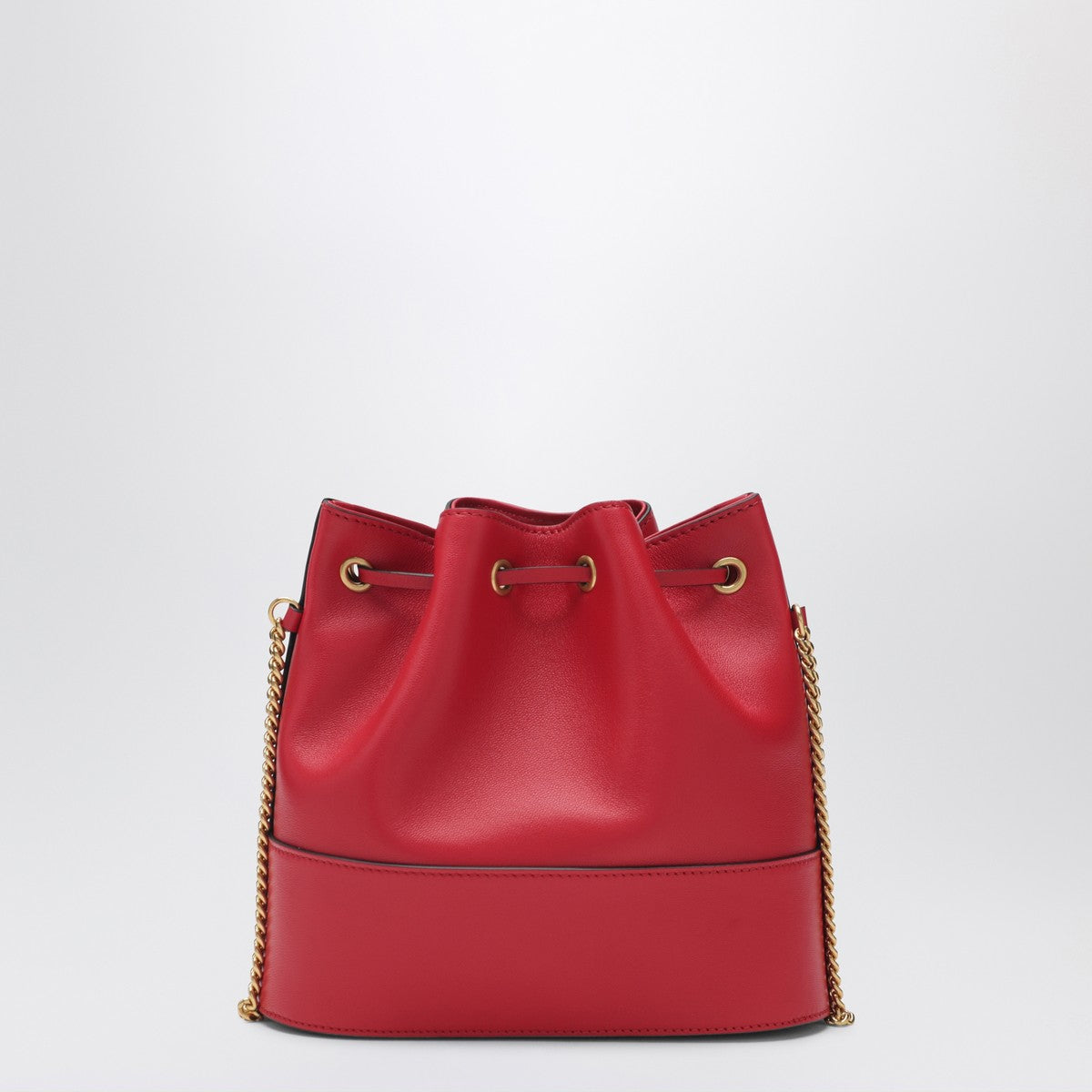 Valentino Garavani VLogo Leather Bucket Bag Red