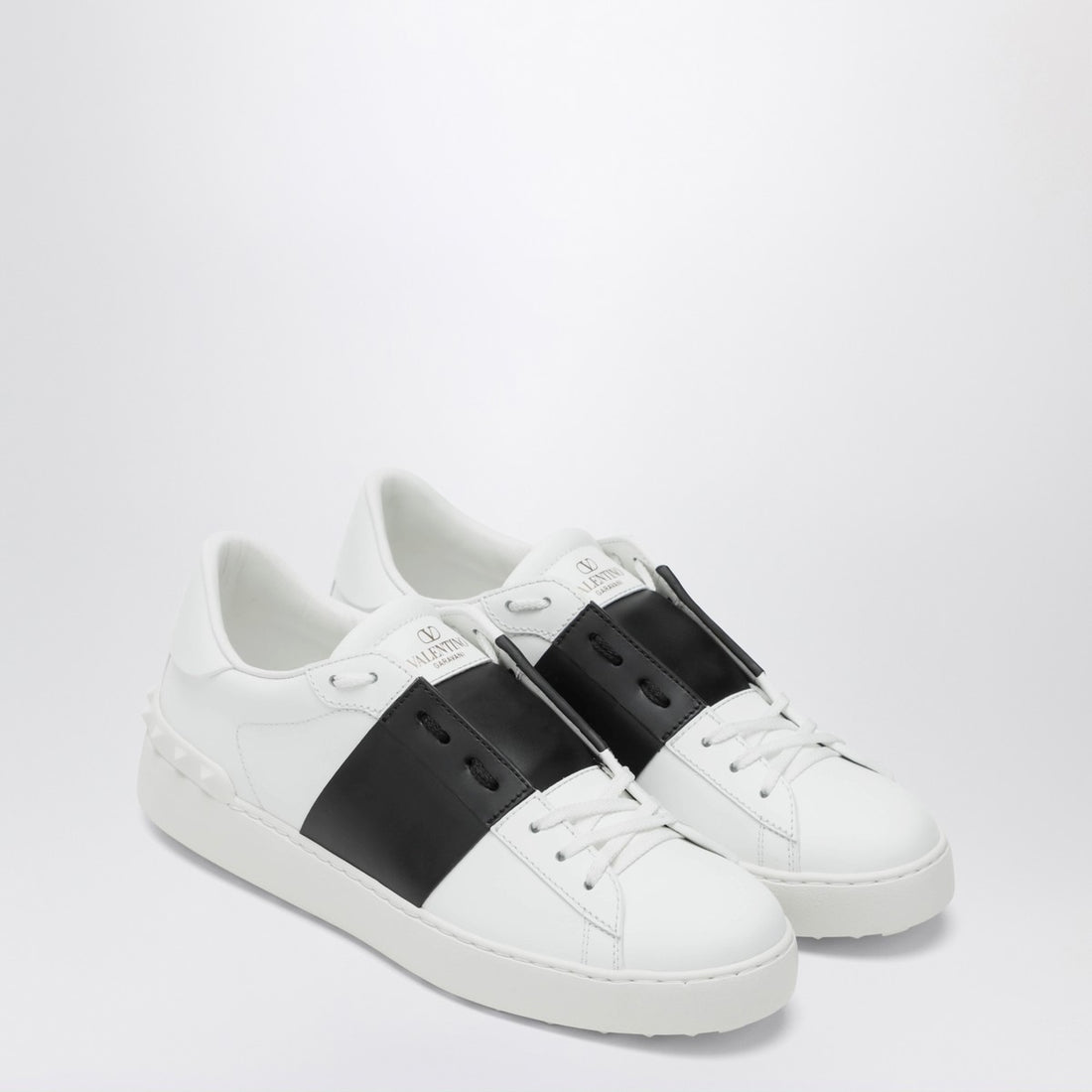 Valentino Open leather sneakers white white