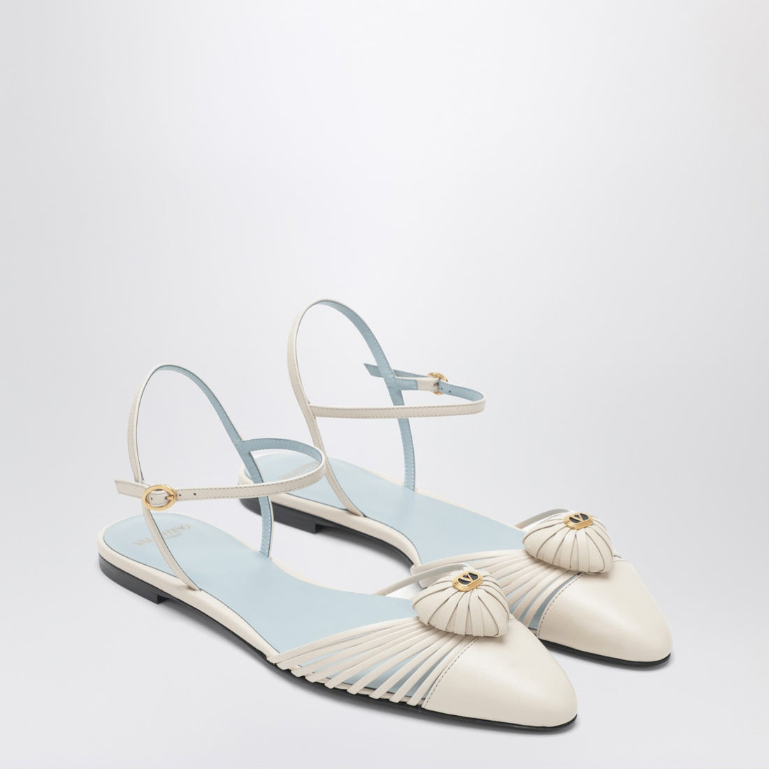 Valentino Garavani Coeur Royal Cage Sandals White