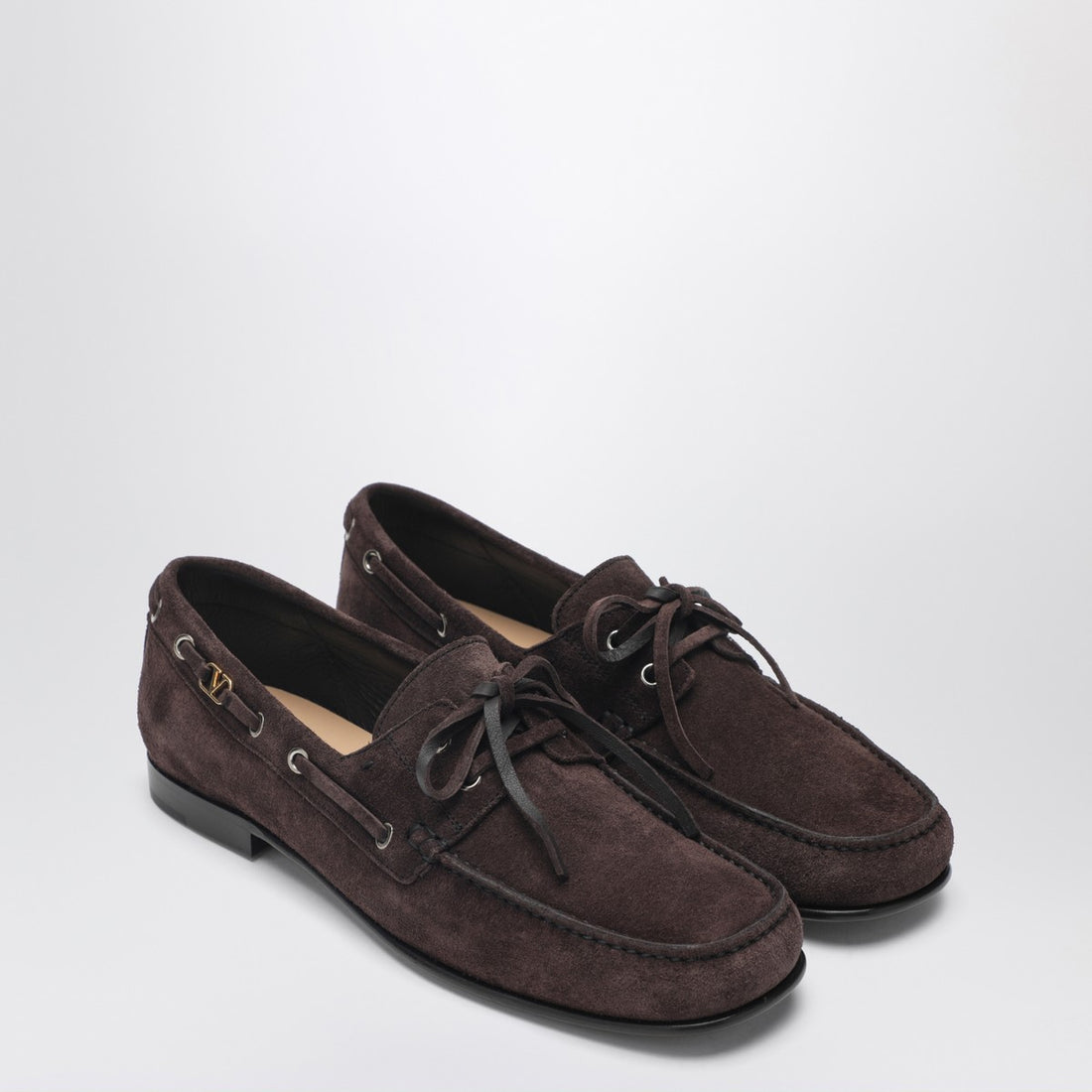 Valentino Garavani Suede Lace-Up Loafers Brown brown