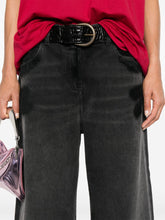 The Attico Wide-Leg Distressed Black Denim Jeans Black
