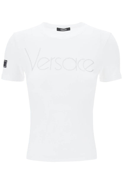 T-shirt avec logo en strass