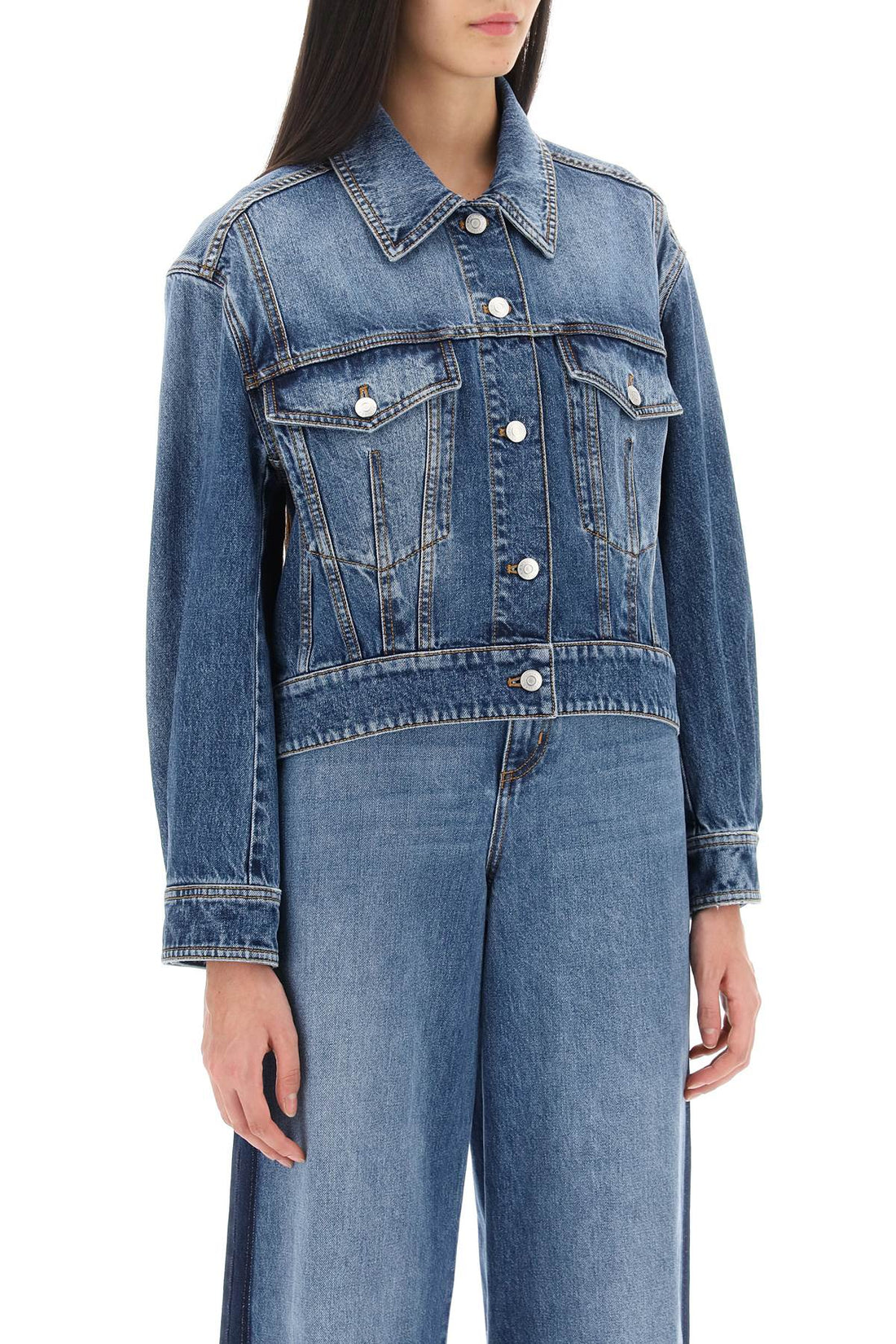 Denim cocoon jacket