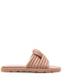 Gianvito Rossi Padded Knot-Detail Calf Leather Slides Beige