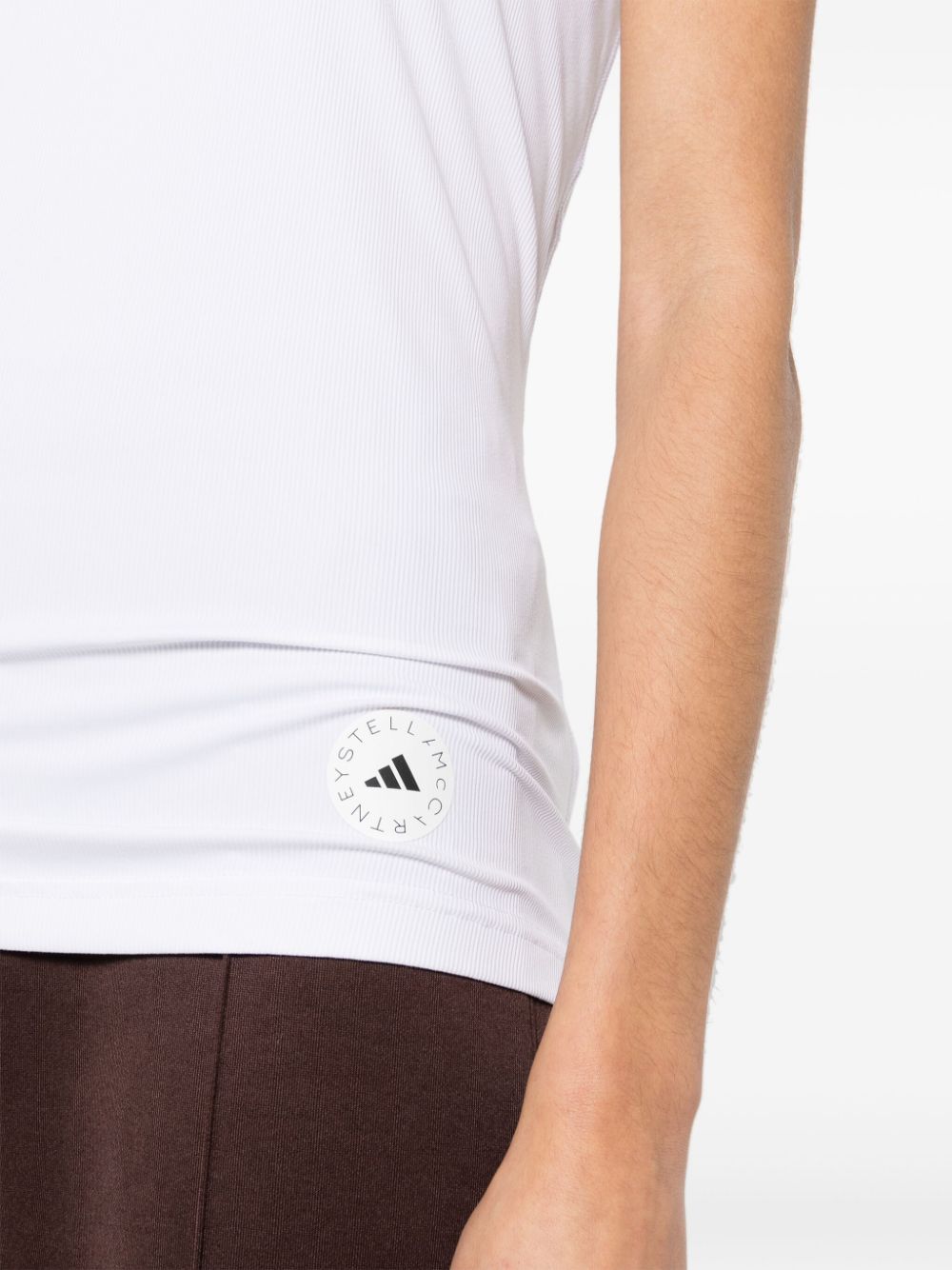 Adidas By Stella McCartney Ribbed Sleeveless Racerback Top White White