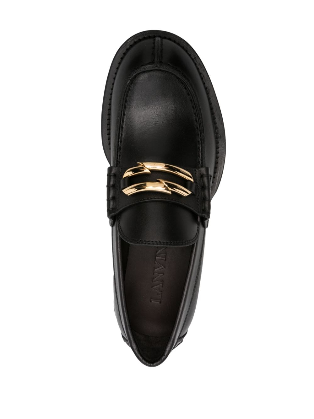 Lanvin Buckled Leather Loafers Black