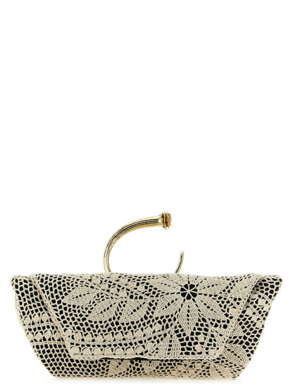 Magda Butrym Crochet Clutch White/black