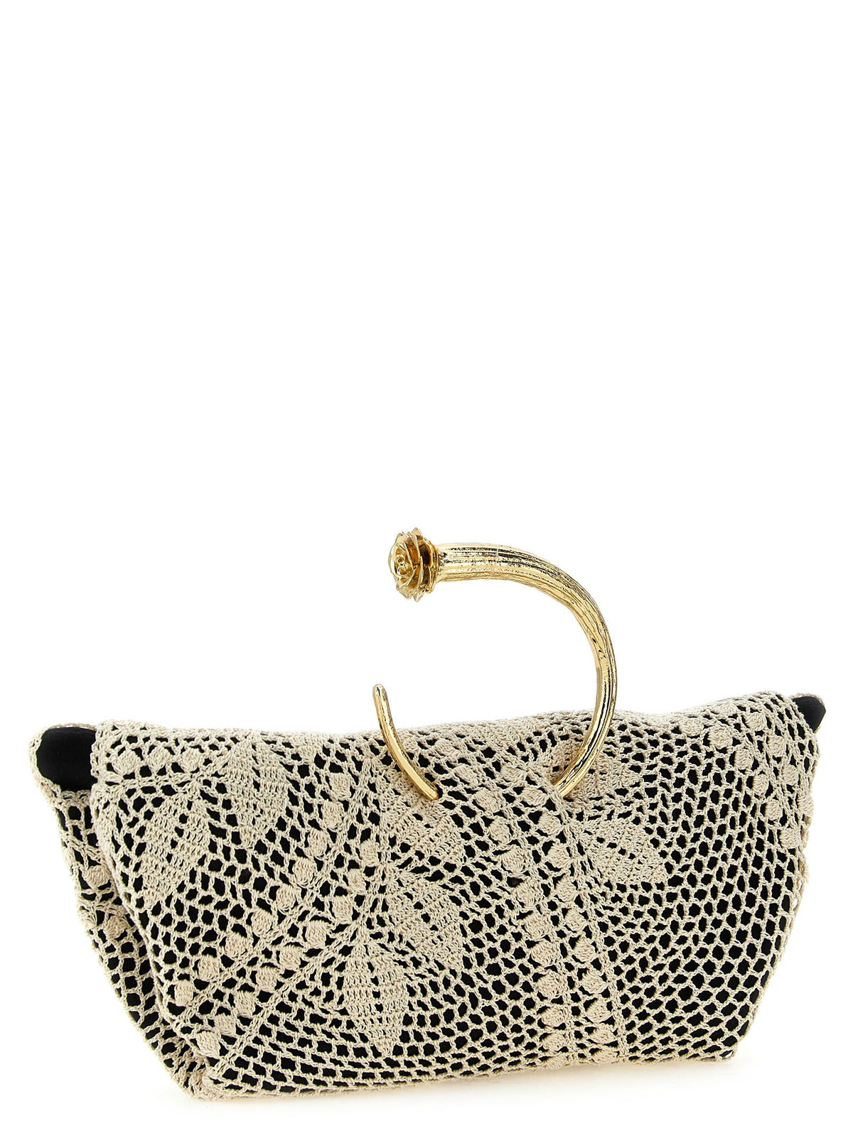 Magda Butrym Crochet Clutch White/black