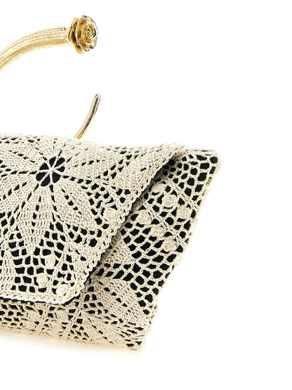 Magda Butrym Crochet Clutch White/black