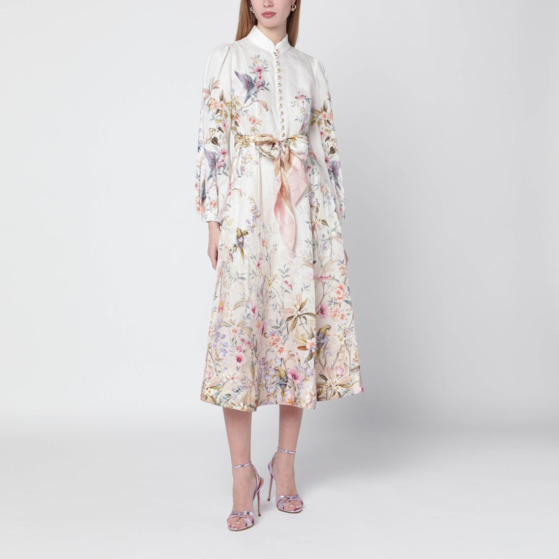 Zimmermann Rebellion Aviary Midi Dress Beige