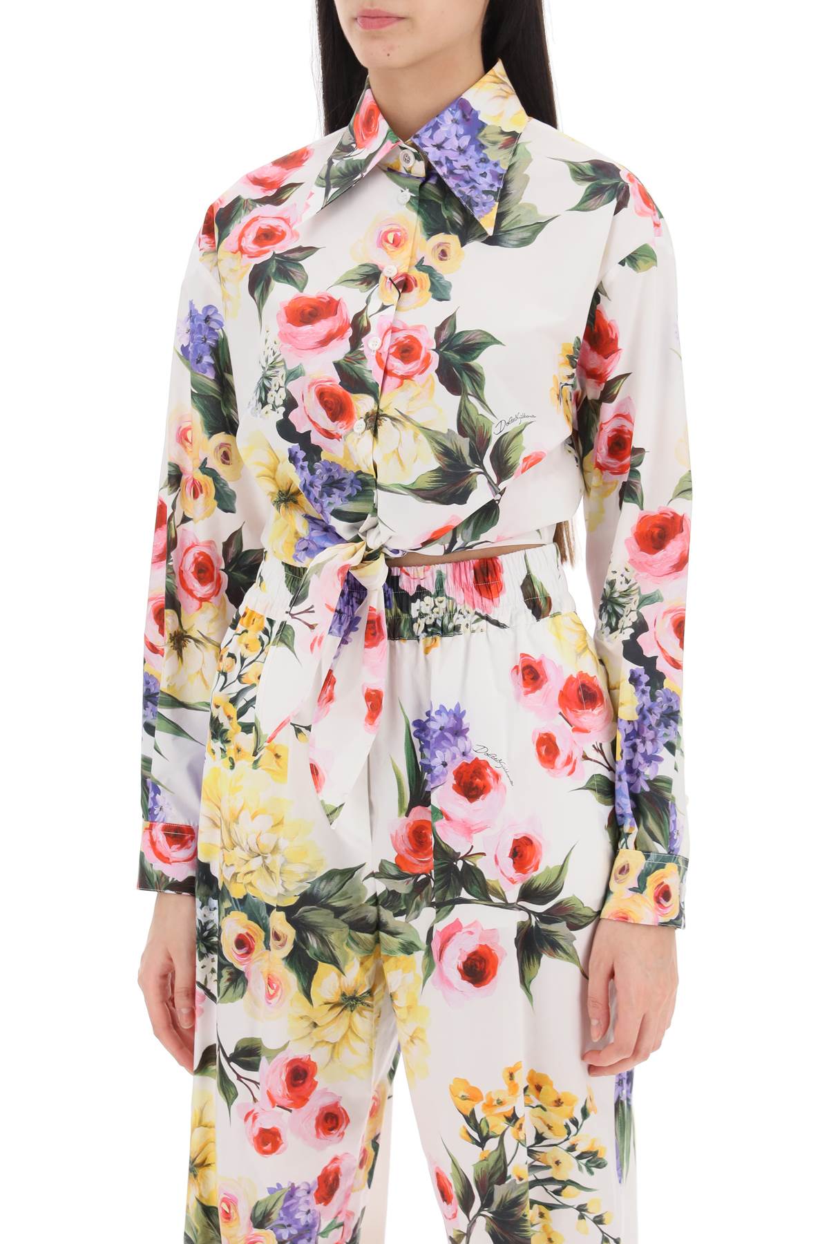 Rose garden cropped shirt