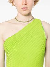 Solace London One-Shoulder Pleated Chiffon-Crepe Floor-Length Dress Green Green