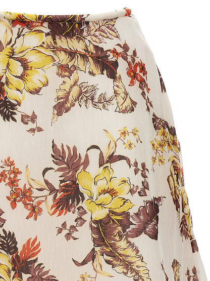 Zimmermann Matchmaker Floral Flare Skirt Multicolor