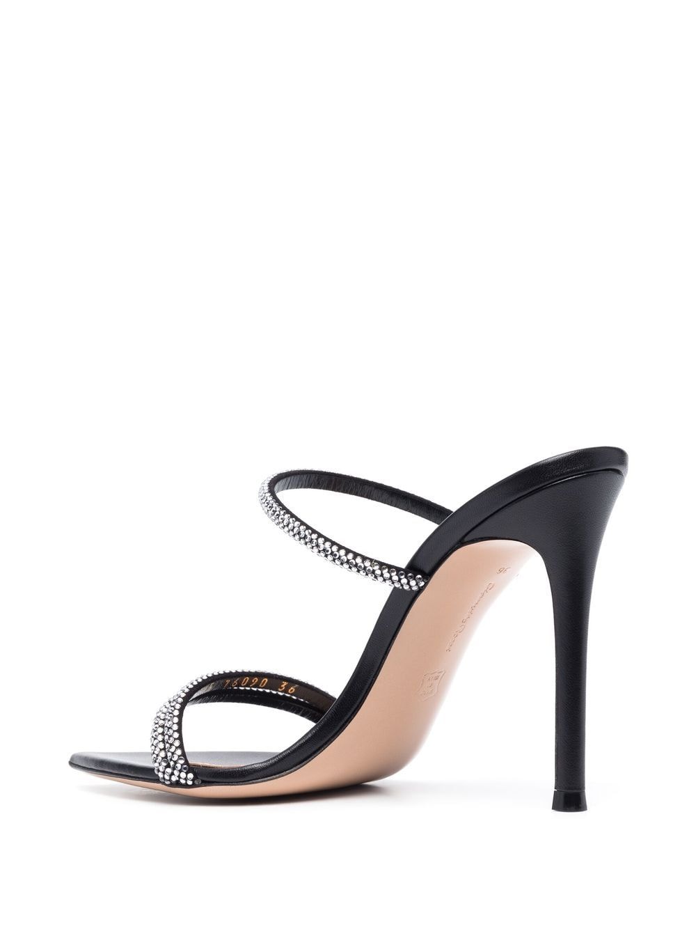 Gianvito Rossi Cannes 105 Crystal-Embellished Patent Leather Mules Black