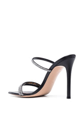 Gianvito Rossi Cannes 105 Crystal-Embellished Patent Leather Mules Black