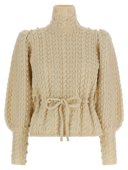 Zimmermann Vailant Wool Bauble Sweater White
