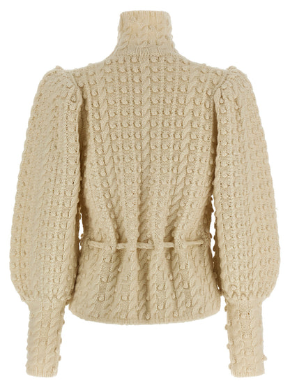 Zimmermann Vailant Wool Bauble Sweater White