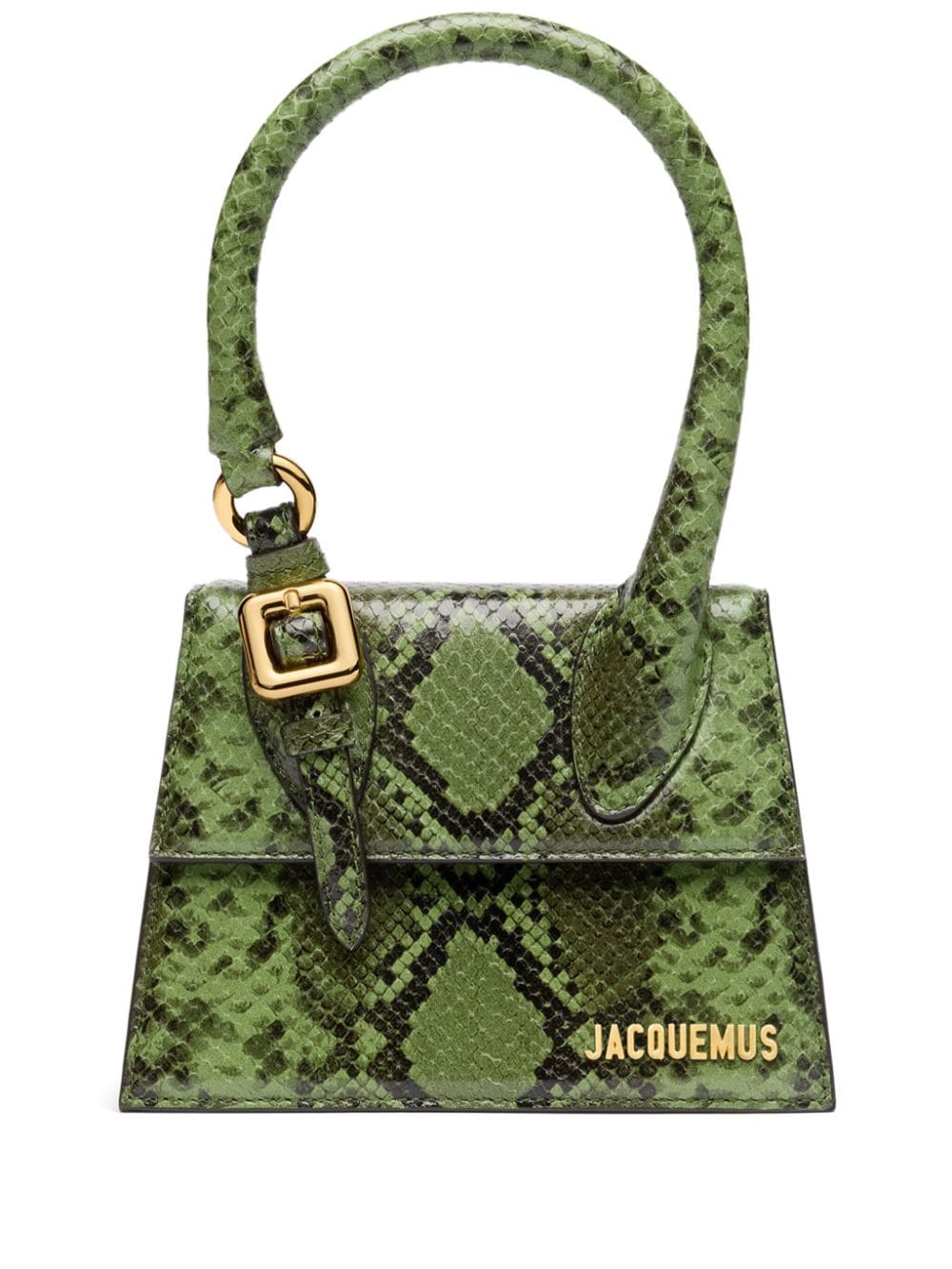 JACQUEMUS Le Chiquito Mini Snakeskin-Effect Calf Leather Bag Green