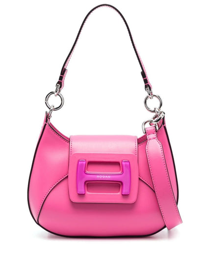 Hogan H-Hobo Calf Leather Shoulder Bag Pink