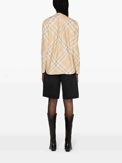 Burberry Vintage Check Cotton Shirt Light Beige