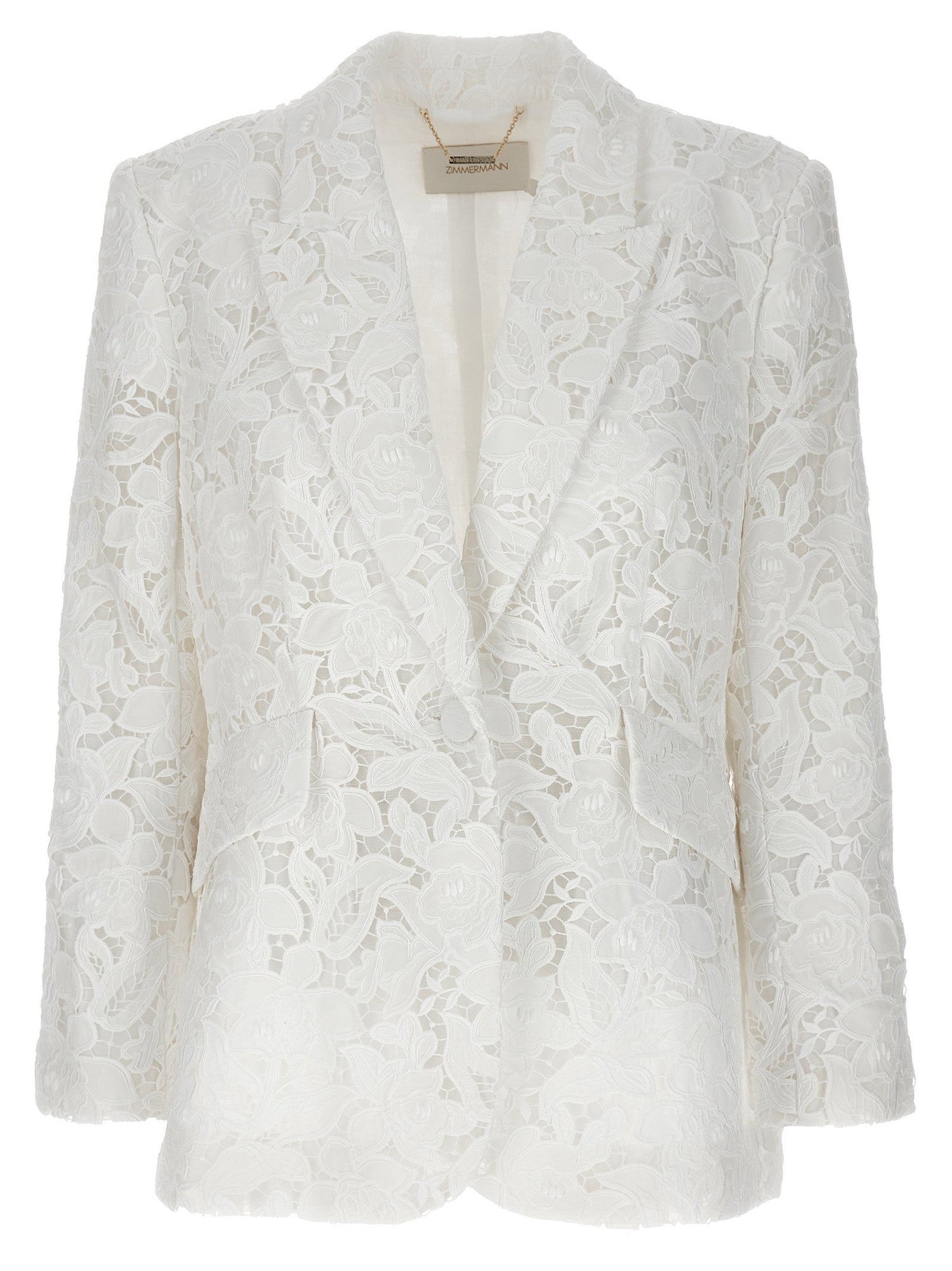 Zimmermann Natura Lace Blazer White