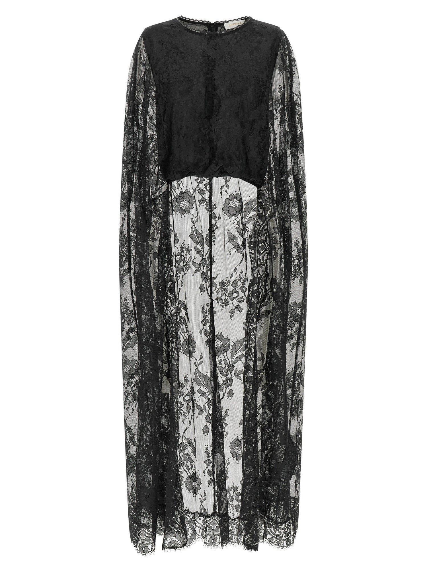 Zimmermann Valiant Lace Caped Top Top Black  