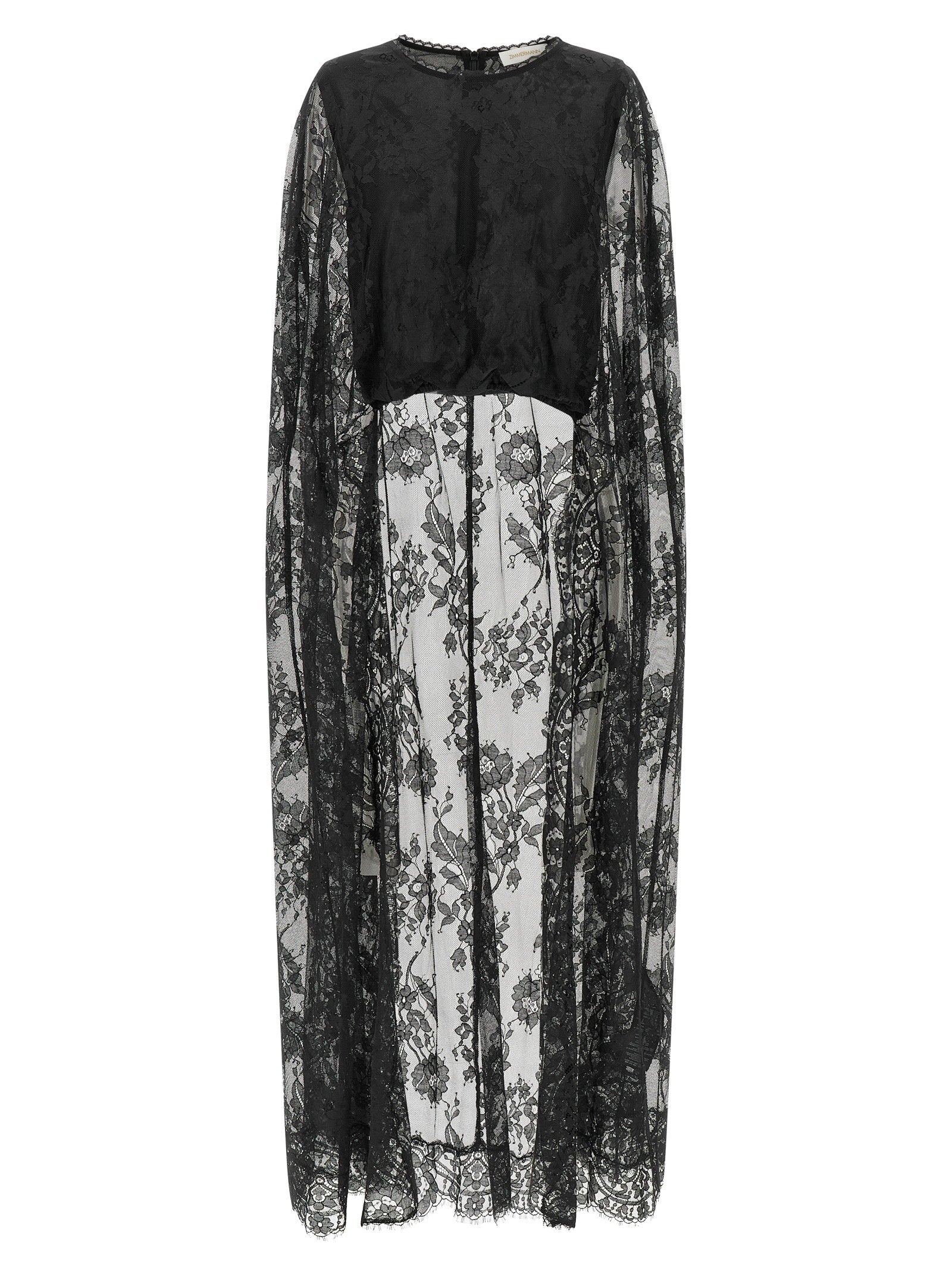 Zimmermann Valiant Lace Caped Top Top Black  