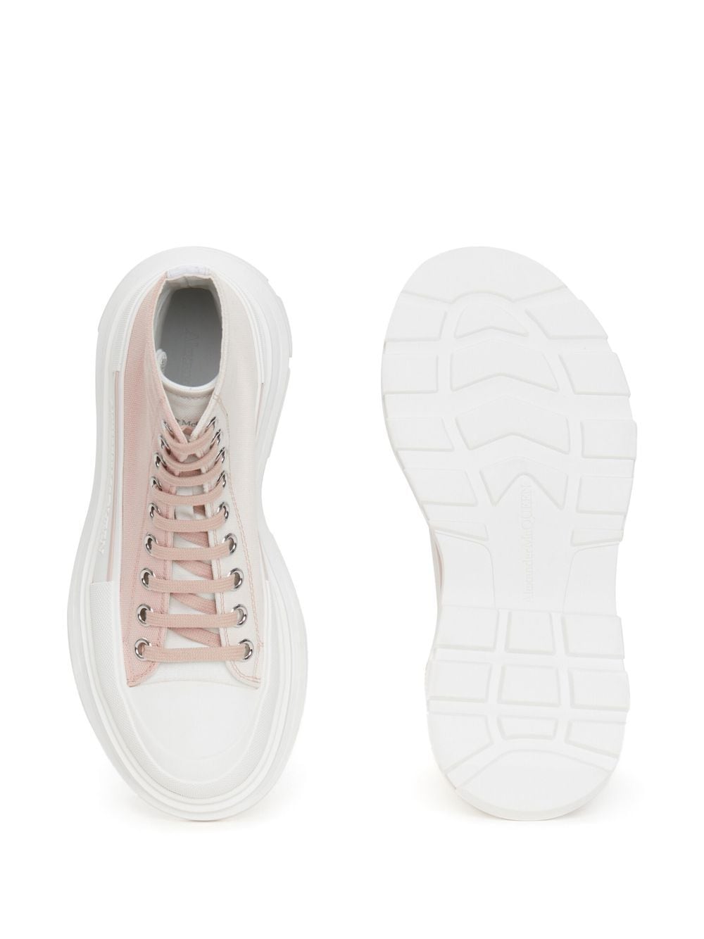Alexander Mcqueen Oversized Sole Pink Ankle Boots Pink