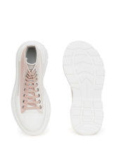 Alexander Mcqueen Oversized Sole Pink Ankle Boots Pink