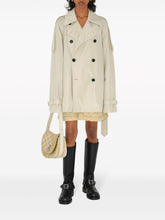 Burberry Short Silk Trench Coat in White