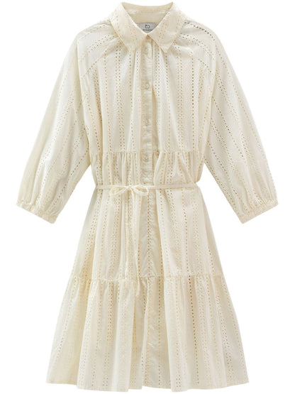Woolrich Broderie Anglaise Cotton Mini Dress White