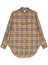 Burberry Vintage Check Stretch-Cotton Shirt Beige