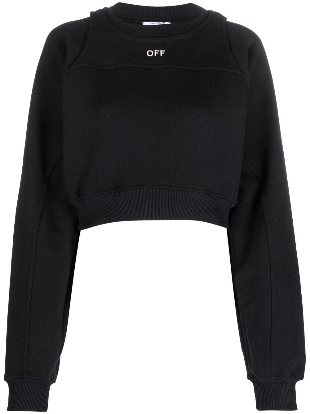 Off White Cropped Sweatshirt Black