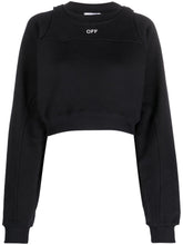 Off White Cropped Sweatshirt Black