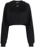 Off White Cropped Sweatshirt Black