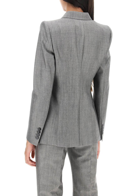 Drop Hem Salt And Pepper Blazer