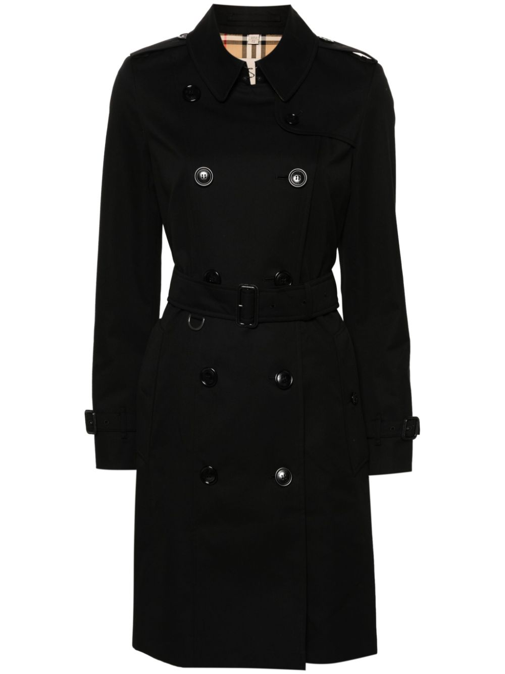 Burberry Gabardine Trench Coat with Belt Black
